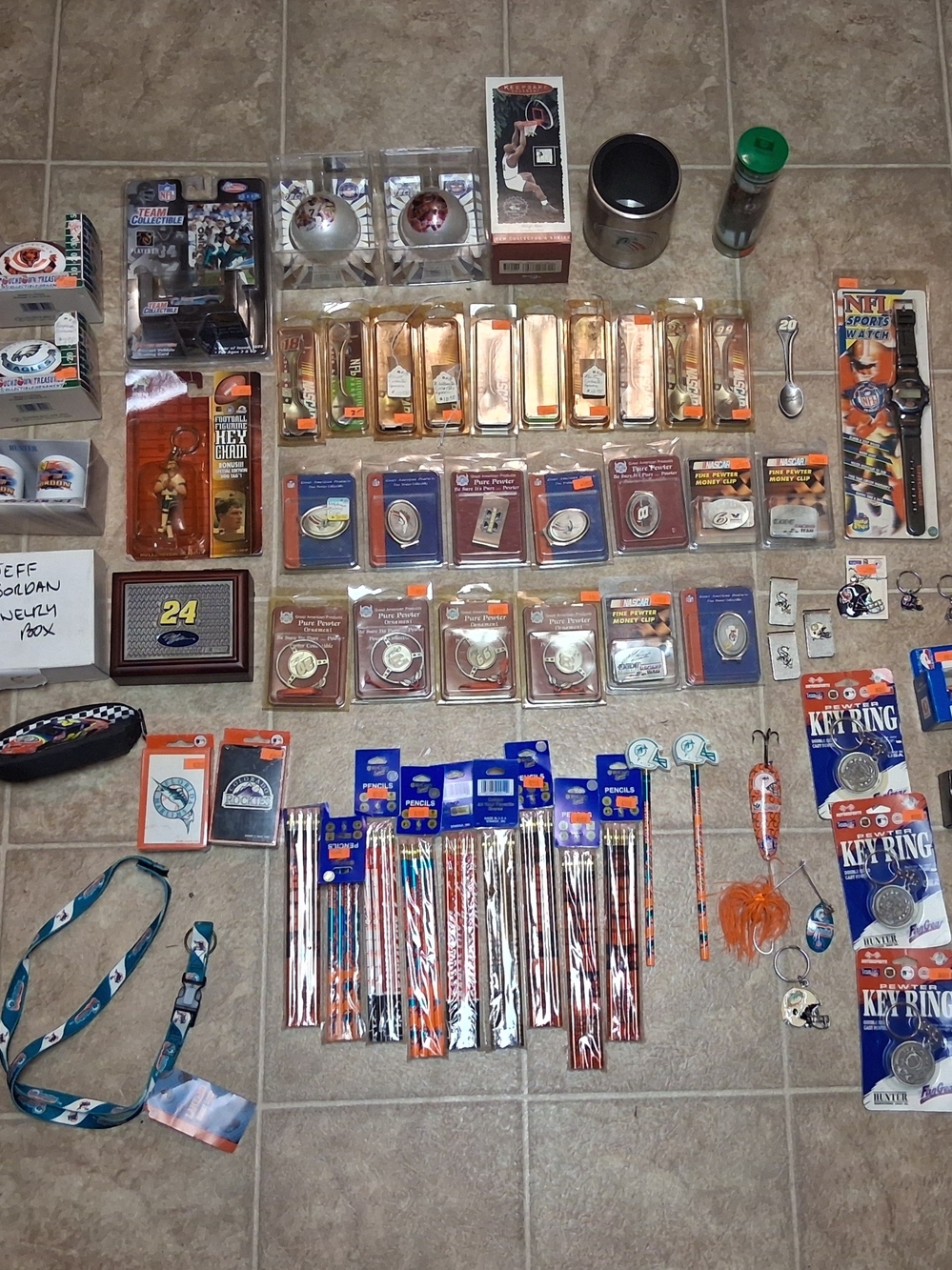 NFL Assorted Blue Orange White Team Accessories Lot